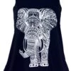 Retro Art Tanktop Mit Ethnodruck - Elefant Schwarz