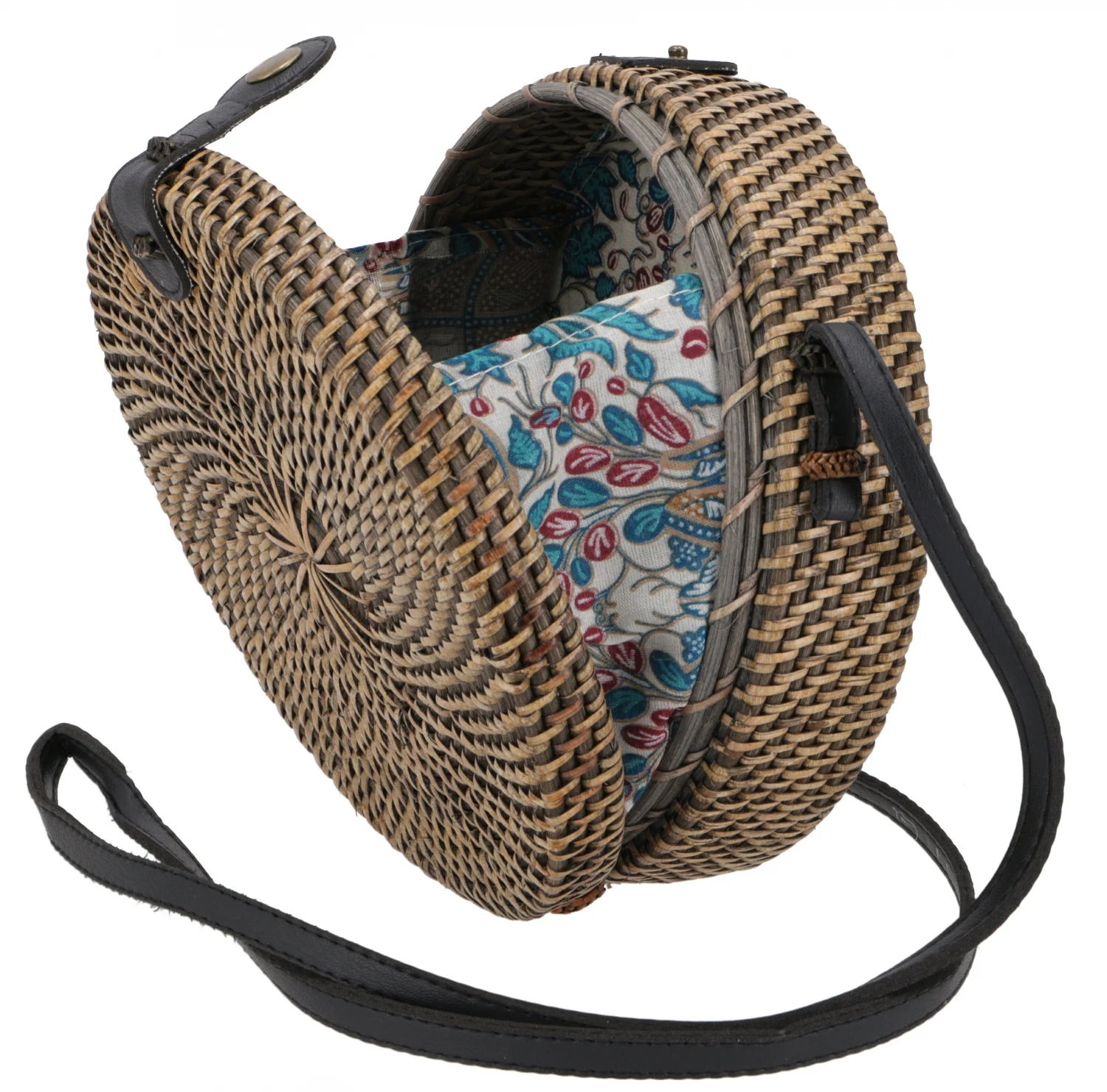 Geflochtene Handtasche, Korbtasche, Rattantasche, Balitasche Rund - Modell 8 - 20x20x7 Cm Ø20 Cm 5 Geflochtene Handtasche, Korbtasche, Rattantasche, Balitasche Rund - Modell 8 - 20x20x7 Cm Ø20 Cm – Bild 3