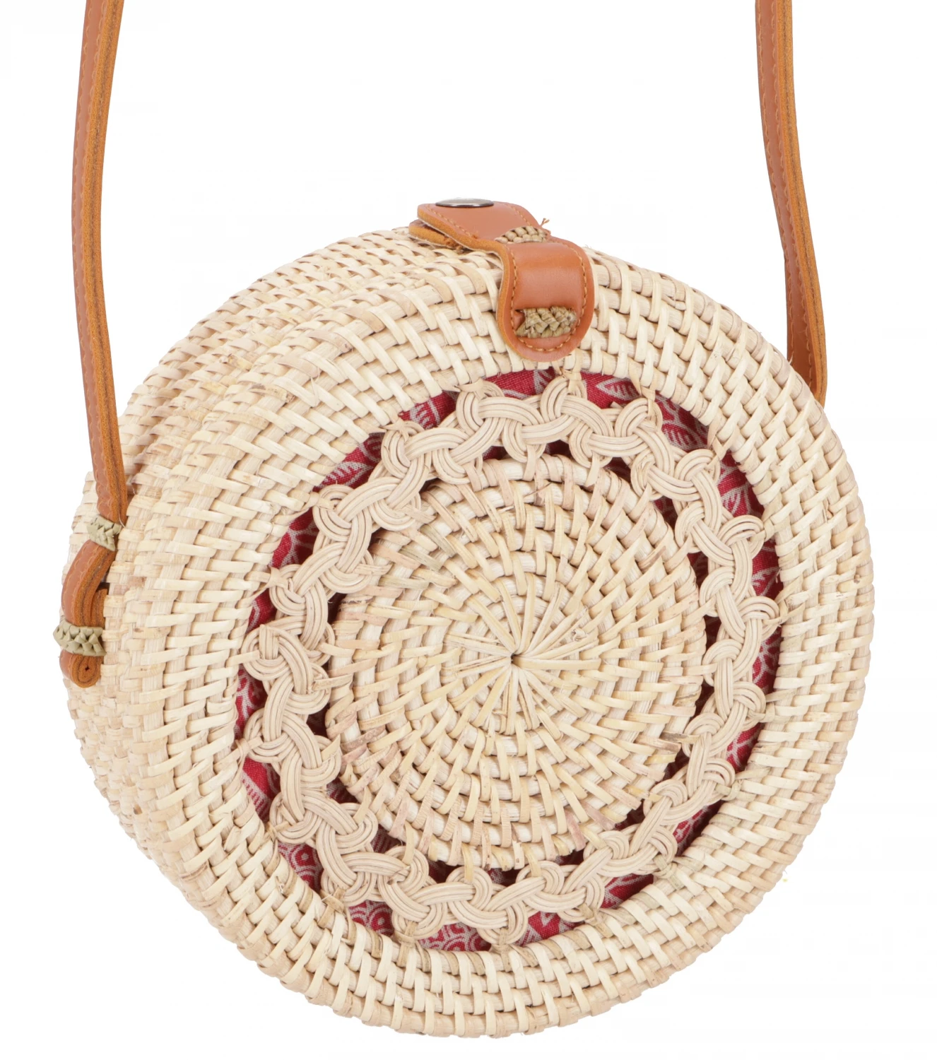 Geflochtene Handtasche, Korbtasche, Rattantasche, Balitasche Rund - Modell 3 - 20x20x7 Cm Ø20 Cm 4 Geflochtene Handtasche, Korbtasche, Rattantasche, Balitasche Rund - Modell 3 - 20x20x7 Cm Ø20 Cm – Bild 2