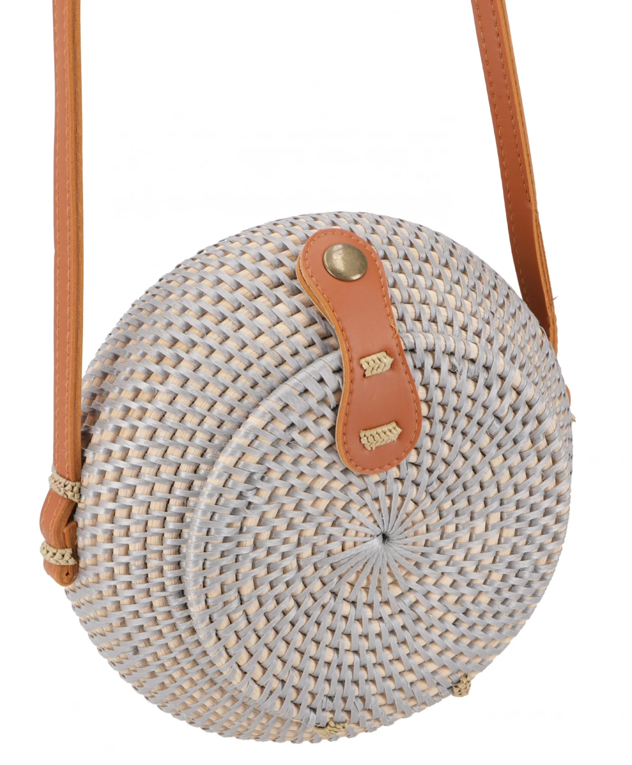 Geflochtene Handtasche, Korbtasche, Rattantasche, Balitasche Rund - Modell 4 - 20x20x7 Cm Ø20 Cm 5 Geflochtene Handtasche, Korbtasche, Rattantasche, Balitasche Rund - Modell 4 - 20x20x7 Cm Ø20 Cm – Bild 3