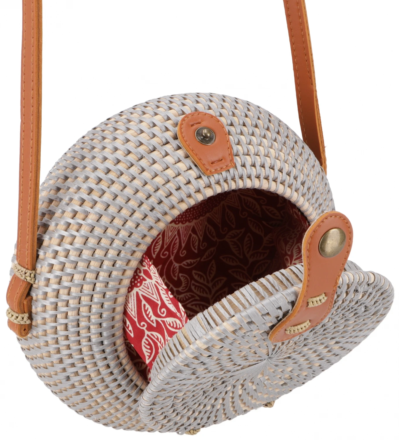 Geflochtene Handtasche, Korbtasche, Rattantasche, Balitasche Rund - Modell 4 - 20x20x7 Cm Ø20 Cm 4 Geflochtene Handtasche, Korbtasche, Rattantasche, Balitasche Rund - Modell 4 - 20x20x7 Cm Ø20 Cm – Bild 2