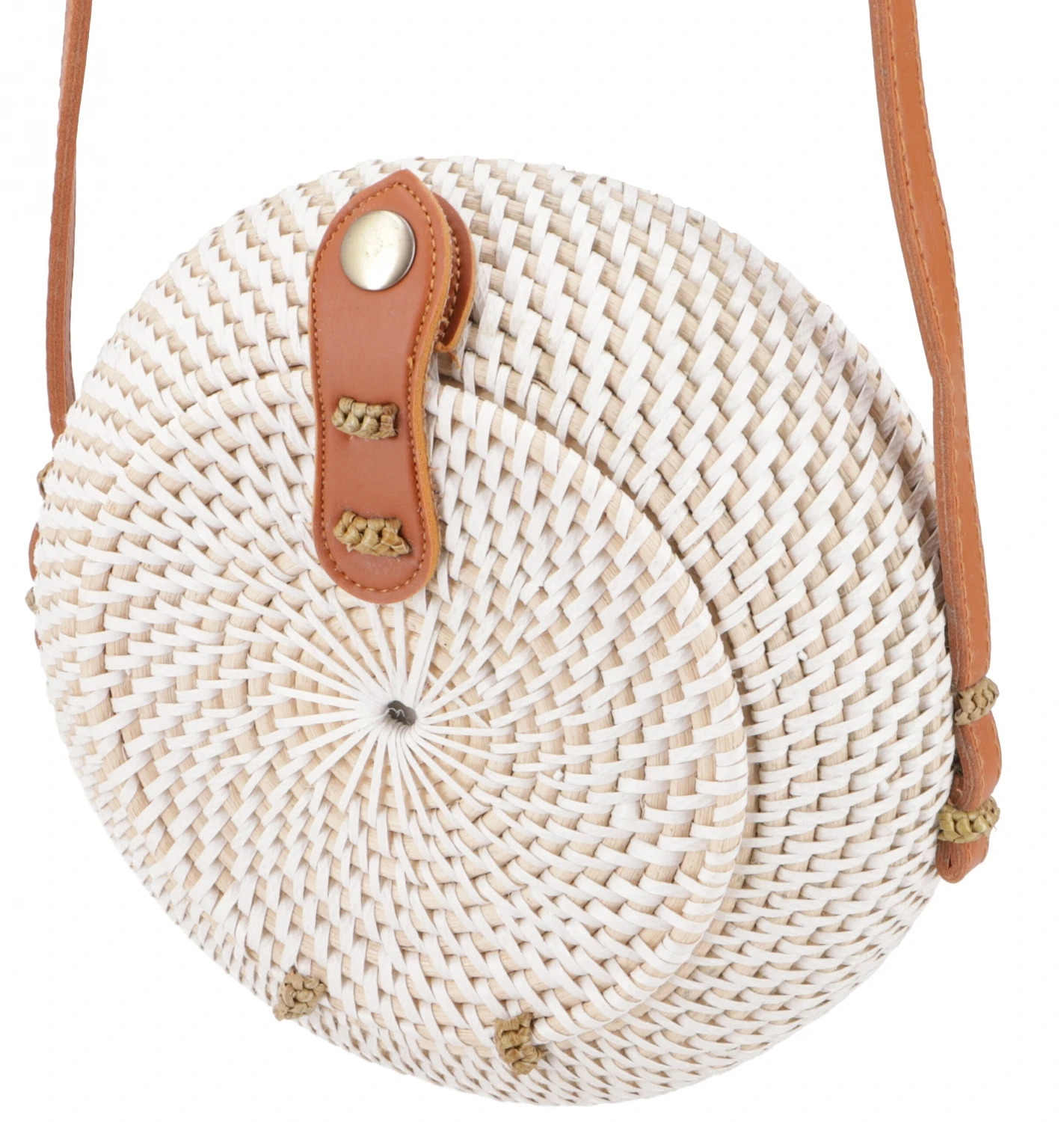 Geflochtene Handtasche, Korbtasche, Rattantasche, Balitasche Rund - Modell 6 - 20x20x7 Cm Ø20 Cm 4 Geflochtene Handtasche, Korbtasche, Rattantasche, Balitasche Rund - Modell 6 - 20x20x7 Cm Ø20 Cm – Bild 2