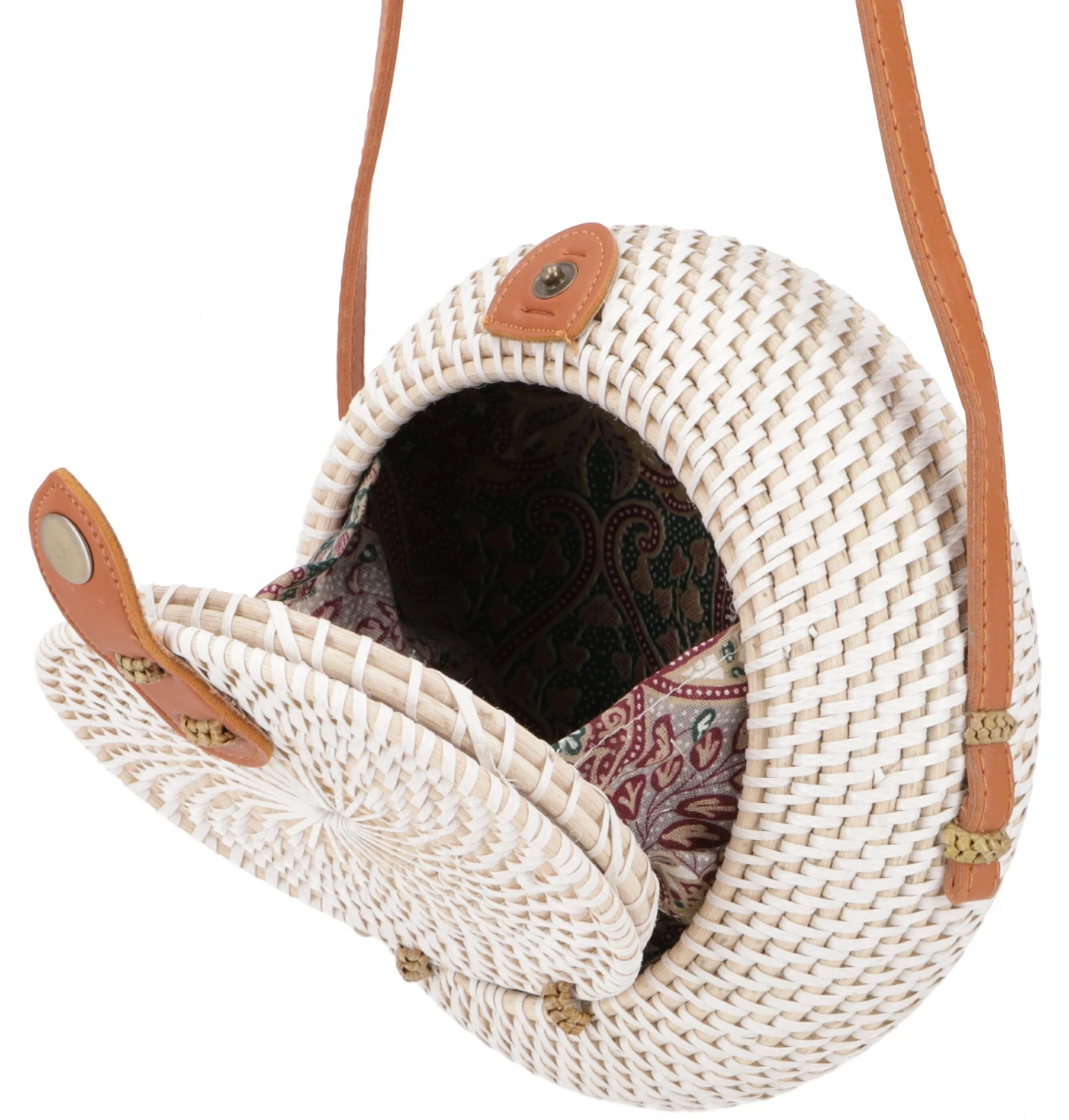 Geflochtene Handtasche, Korbtasche, Rattantasche, Balitasche Rund - Modell 6 - 20x20x7 Cm Ø20 Cm 5 Geflochtene Handtasche, Korbtasche, Rattantasche, Balitasche Rund - Modell 6 - 20x20x7 Cm Ø20 Cm – Bild 3