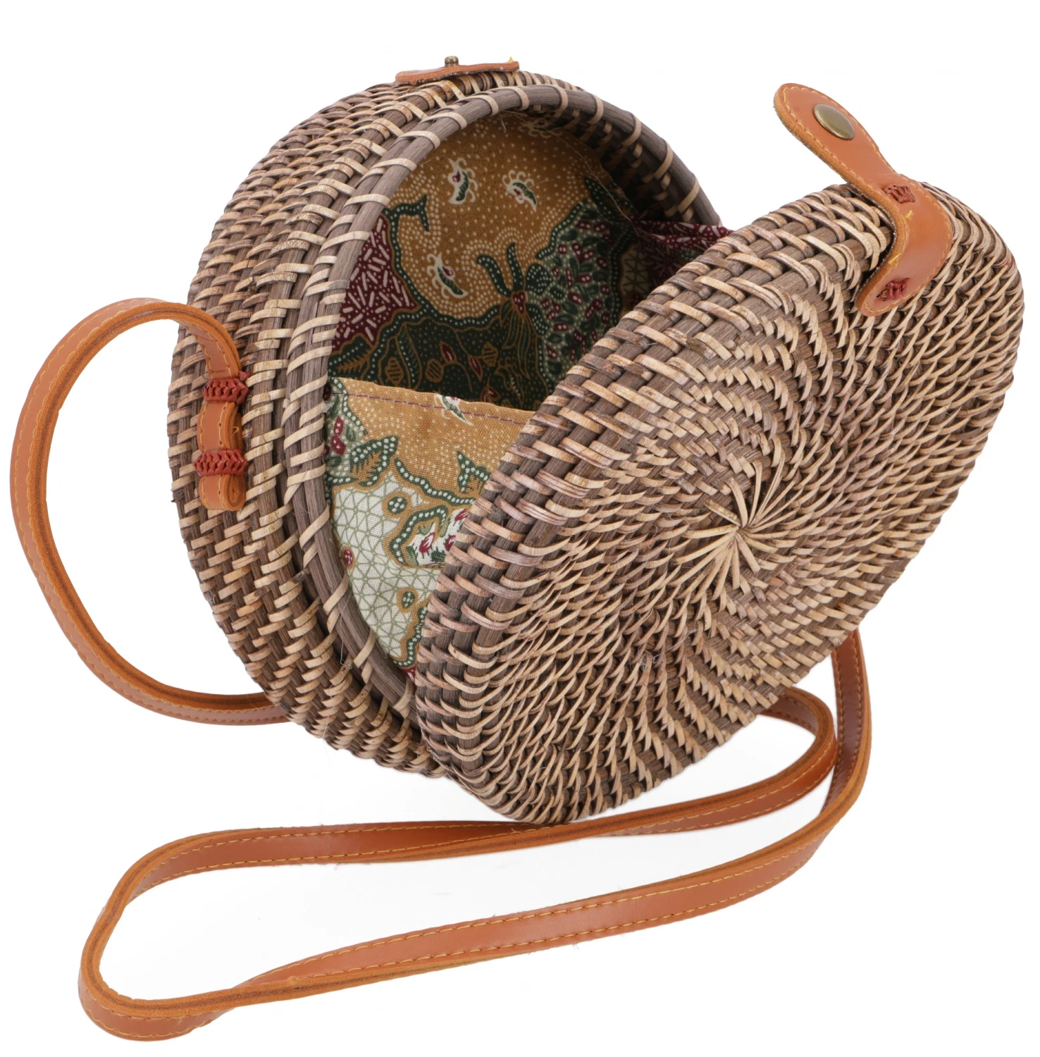 Geflochtene Handtasche, Korbtasche, Rattantasche, Balitasche Rund - Modell 1 - 20x20x7 Cm Ø20 Cm 5 Geflochtene Handtasche, Korbtasche, Rattantasche, Balitasche Rund - Modell 1 - 20x20x7 Cm Ø20 Cm – Bild 3