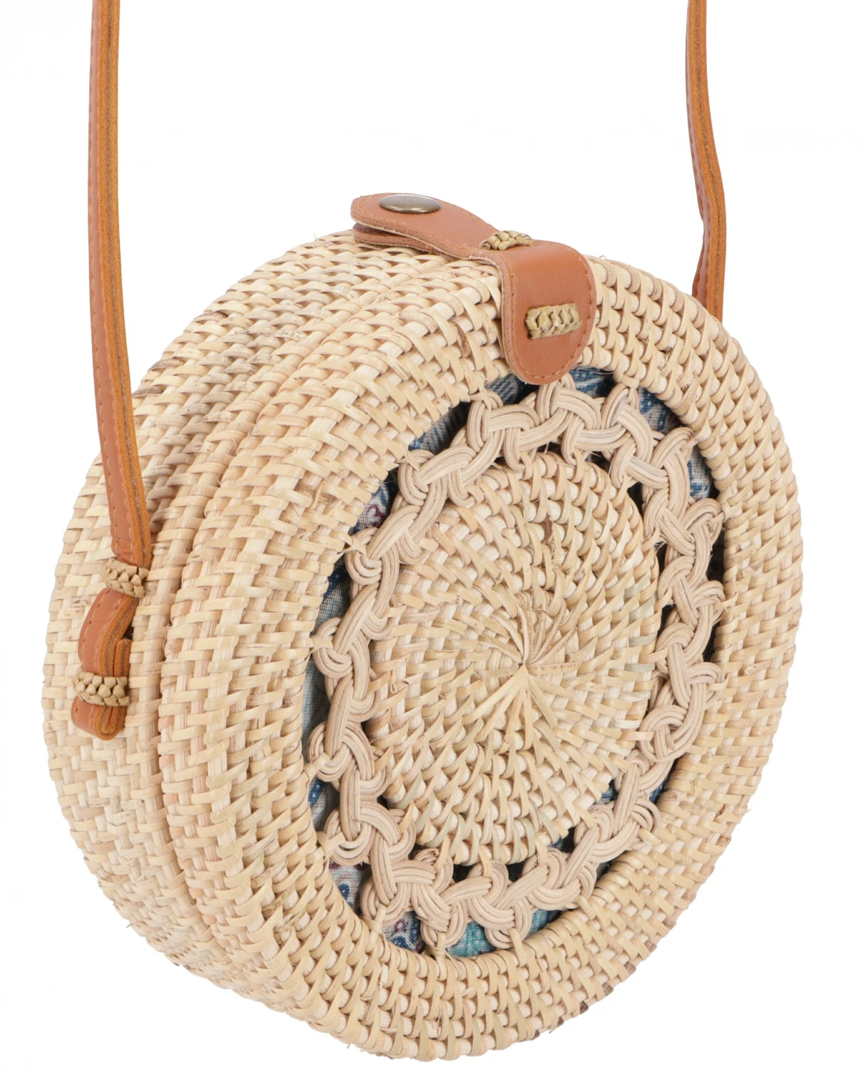 Geflochtene Handtasche, Korbtasche, Rattantasche, Balitasche Rund - Modell 3 - 20x20x7 Cm Ø20 Cm 5 Geflochtene Handtasche, Korbtasche, Rattantasche, Balitasche Rund - Modell 3 - 20x20x7 Cm Ø20 Cm – Bild 3